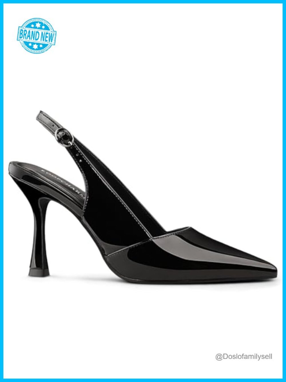 Slingback Pointed Closed Toe Pumps 3.15 Inch Stiletto Heels Faux Leather